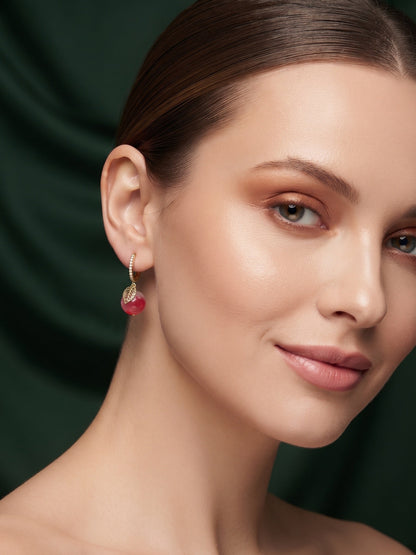 Gold Plated Stylish Mini Apple Hoops