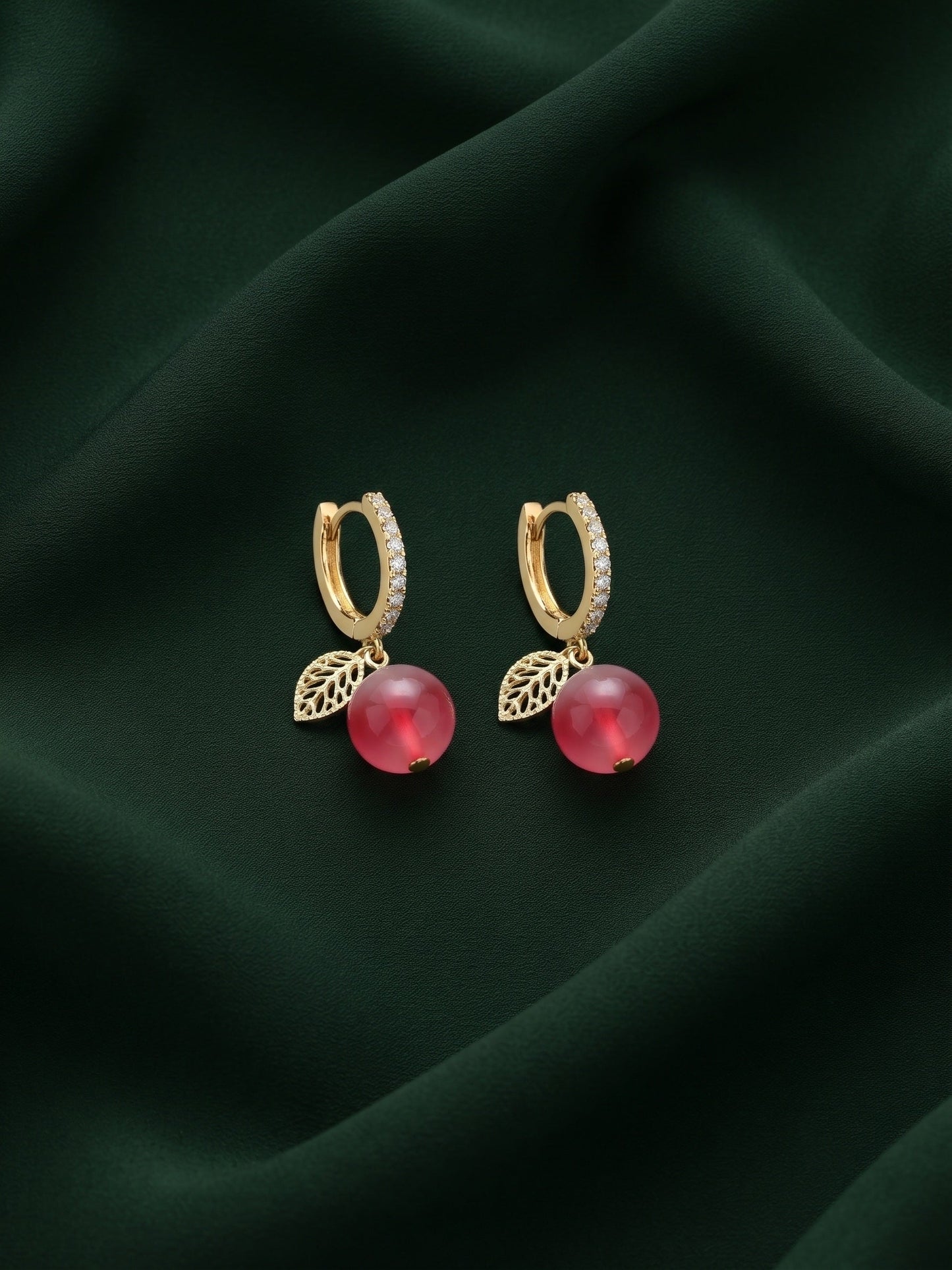 Gold Plated Stylish Mini Apple Hoops