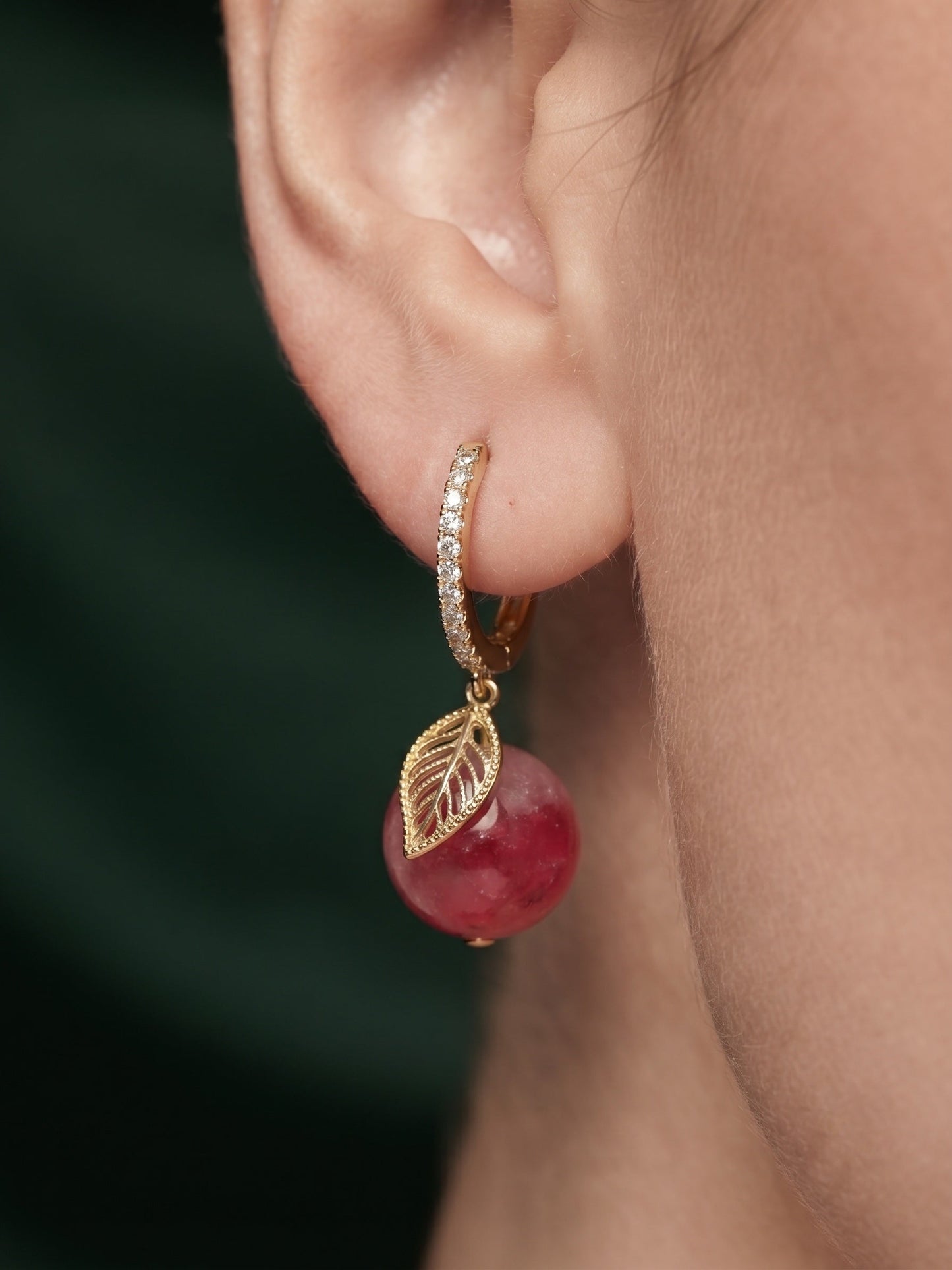 Gold Plated Stylish Mini Apple Hoops
