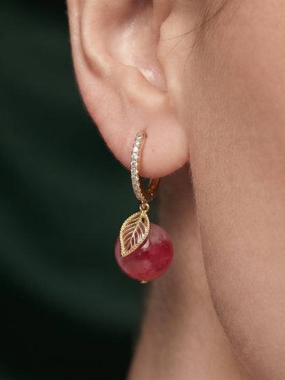 Gold Plated Stylish Mini Apple Hoops