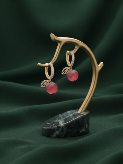 Gold Plated Stylish Mini Apple Hoops