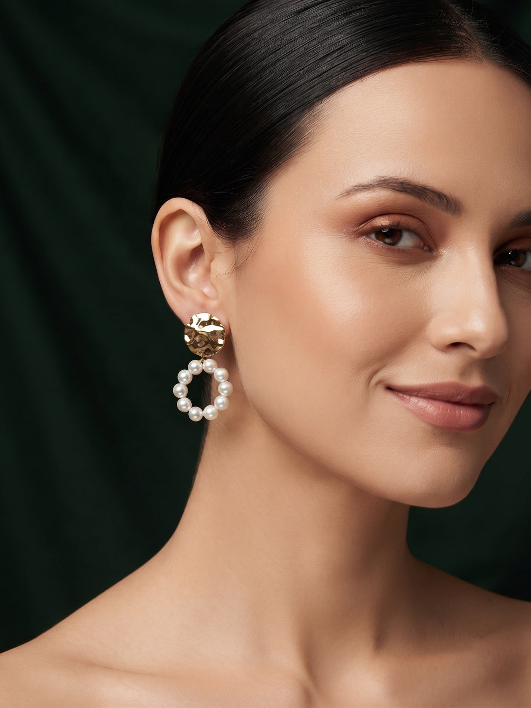 Gold Plated Stylish Fancy Drop Earrings