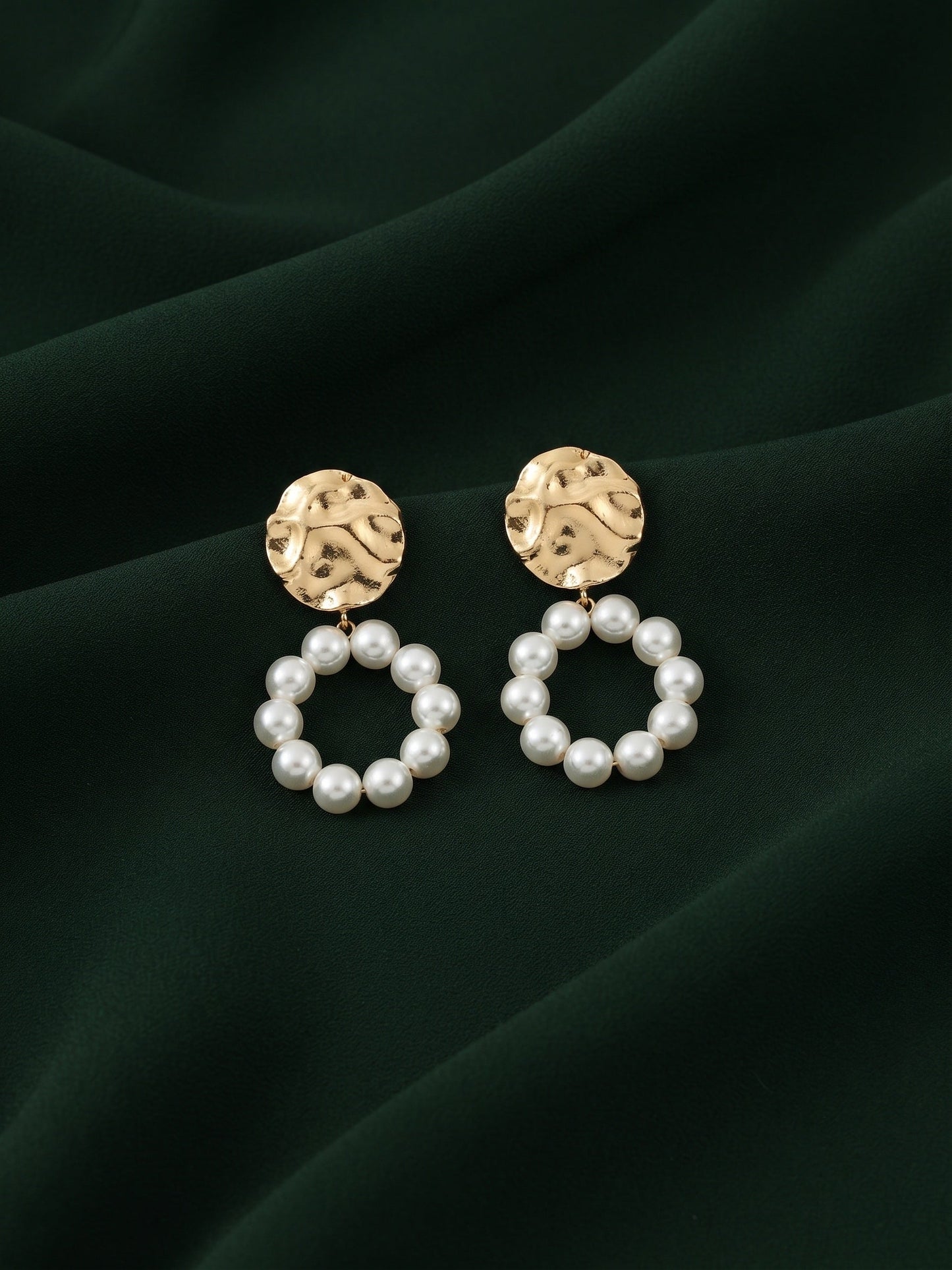 Gold Plated Stylish Fancy Drop Earrings