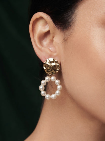 Gold Plated Stylish Fancy Drop Earrings