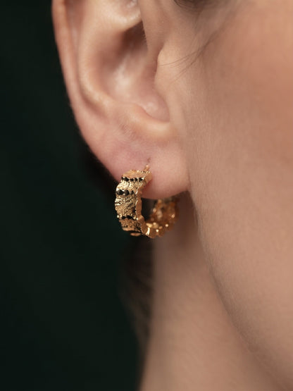 Gold Plated Stylish Fancy Mini Hoops