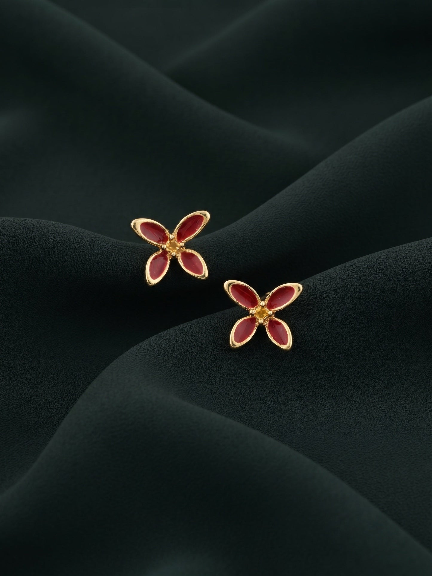Gold Plated Fancy Flower Studs