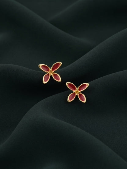 Gold Plated Fancy Flower Studs