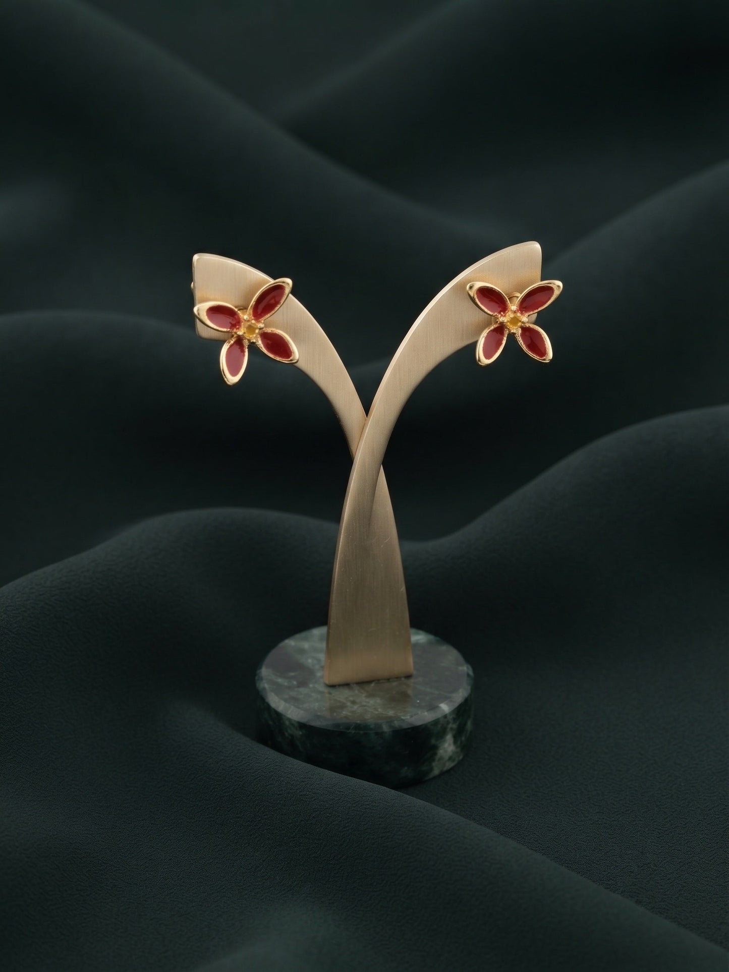 Gold Plated Fancy Flower Studs