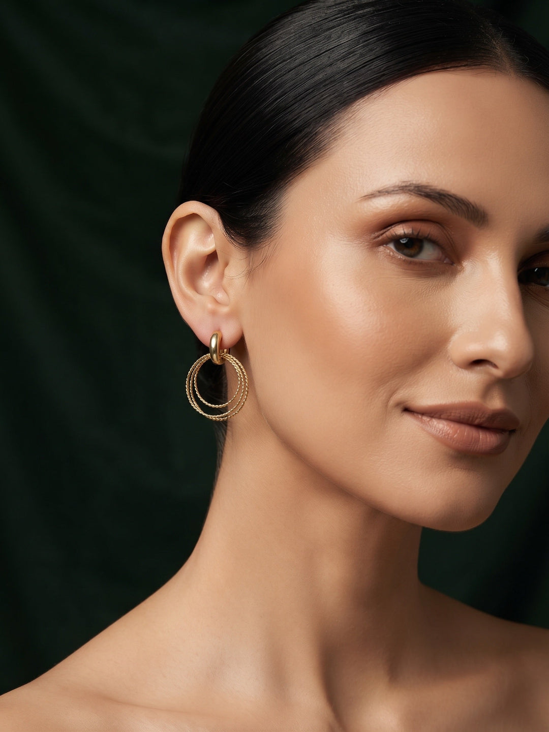 Gold Plated Stylish Fancy Drop Earrings