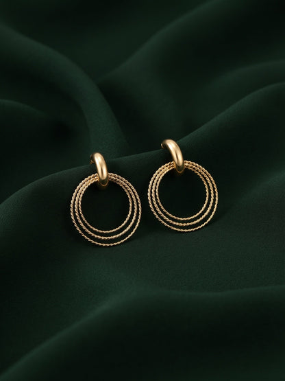 Gold Plated Stylish Fancy Drop Earrings