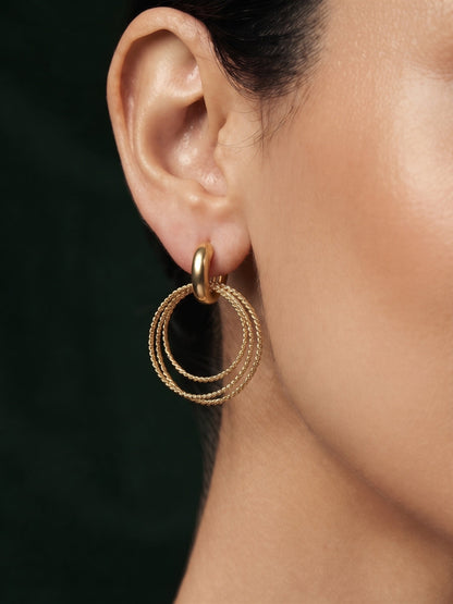 Gold Plated Stylish Fancy Drop Earrings