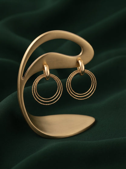 Gold Plated Stylish Fancy Drop Earrings
