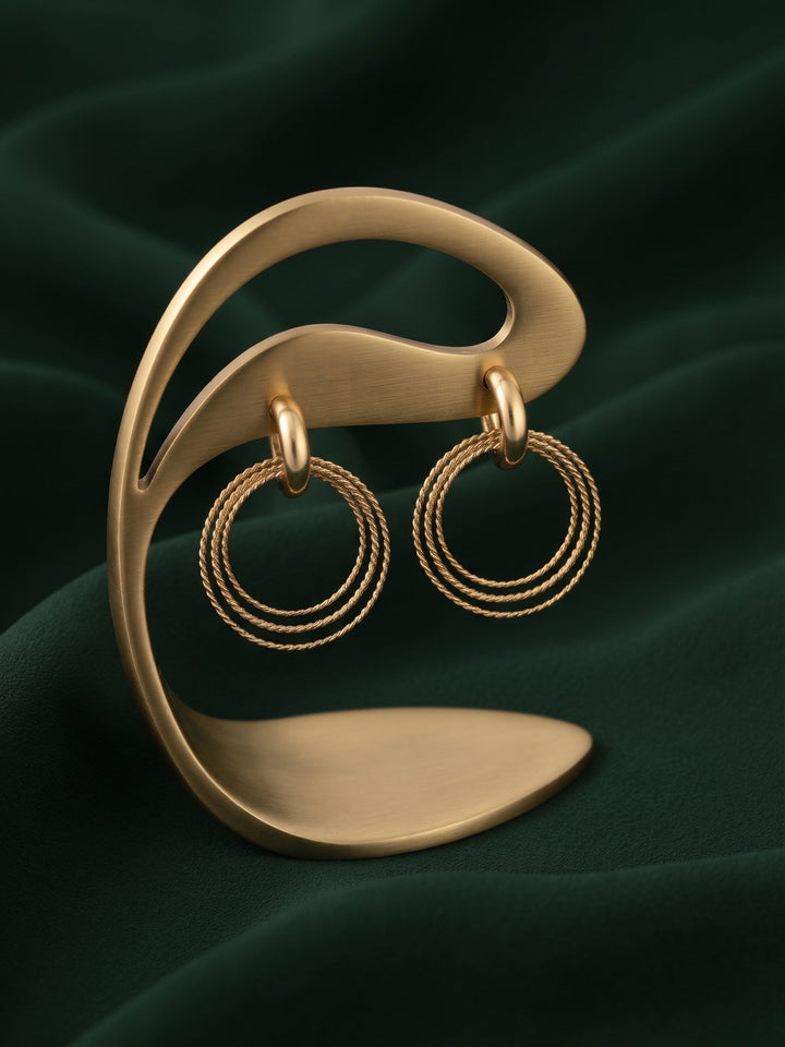 Gold Plated Stylish Fancy Drop Earrings