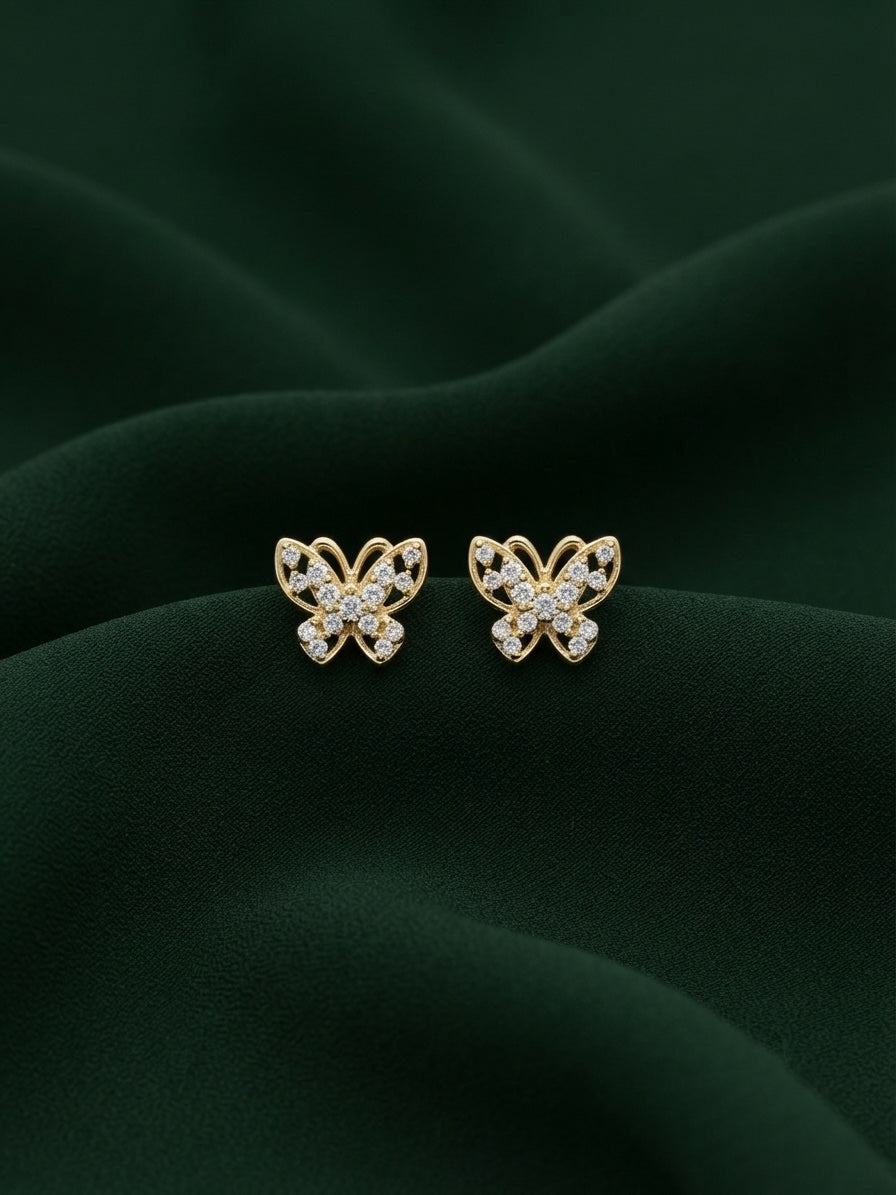 Gold Plated Stylish Butterfly Studs