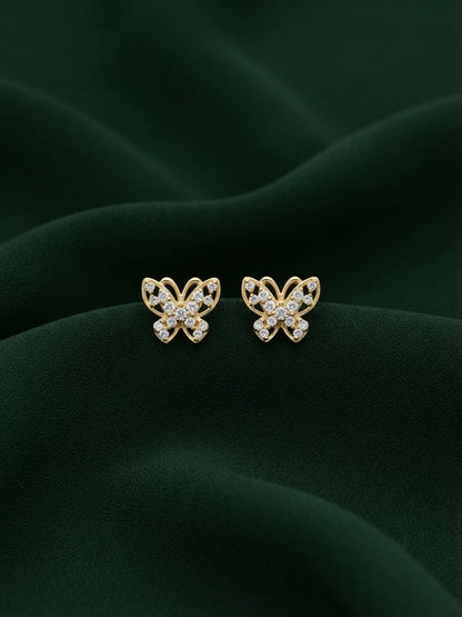 Gold Plated Stylish Butterfly Studs
