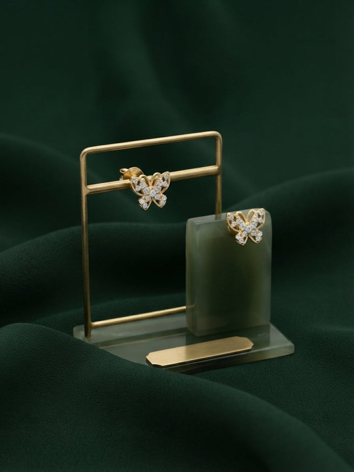 Gold Plated Stylish Butterfly Studs