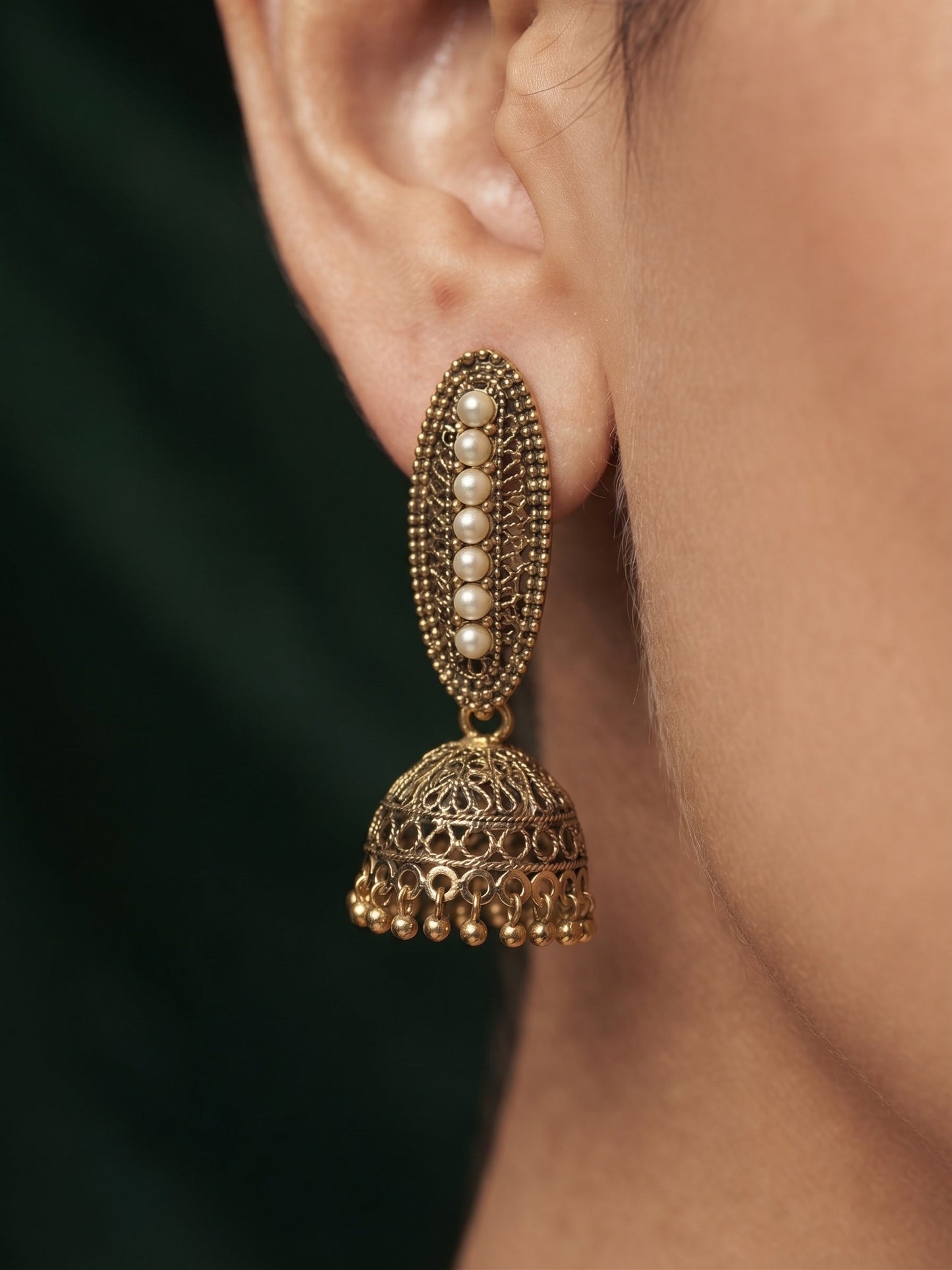 Gold Plated Stylish Fancy Jhumka