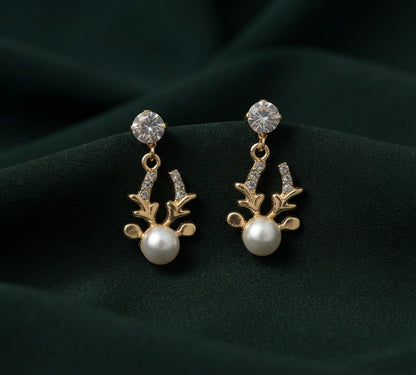 Gold Plated Stylish Diamond Drop Earrings