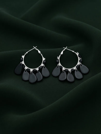 Silver Plated Bali Hoops with Fancy Beaded