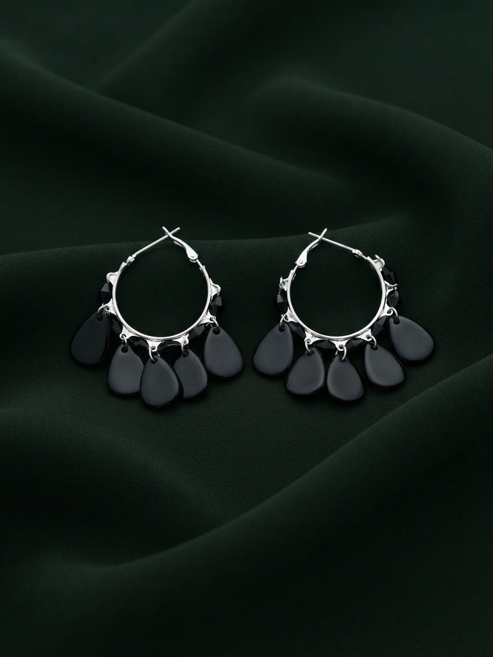 Silver Plated Bali Hoops with Fancy Beaded