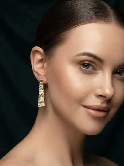 Gold Plated Stylish Korean Drop Earrings