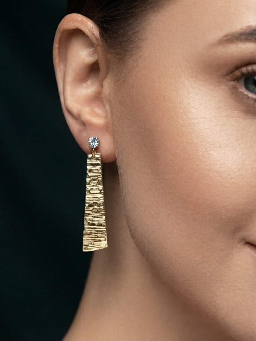 Gold Plated Stylish Korean Drop Earrings