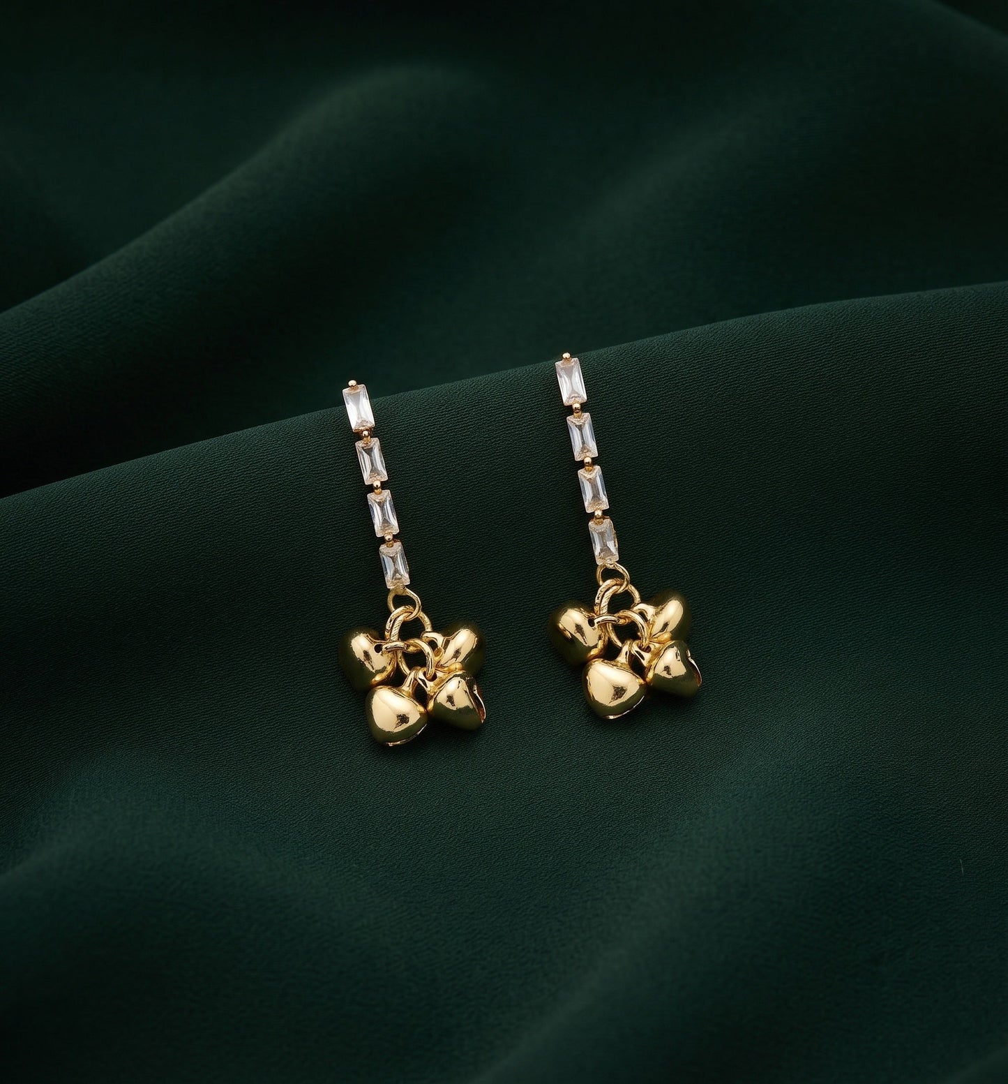Gold Plated Stylish Diamond Drop Earrings