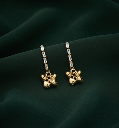 Gold Plated Stylish Diamond Drop Earrings