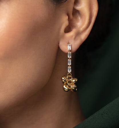 Gold Plated Stylish Diamond Drop Earrings