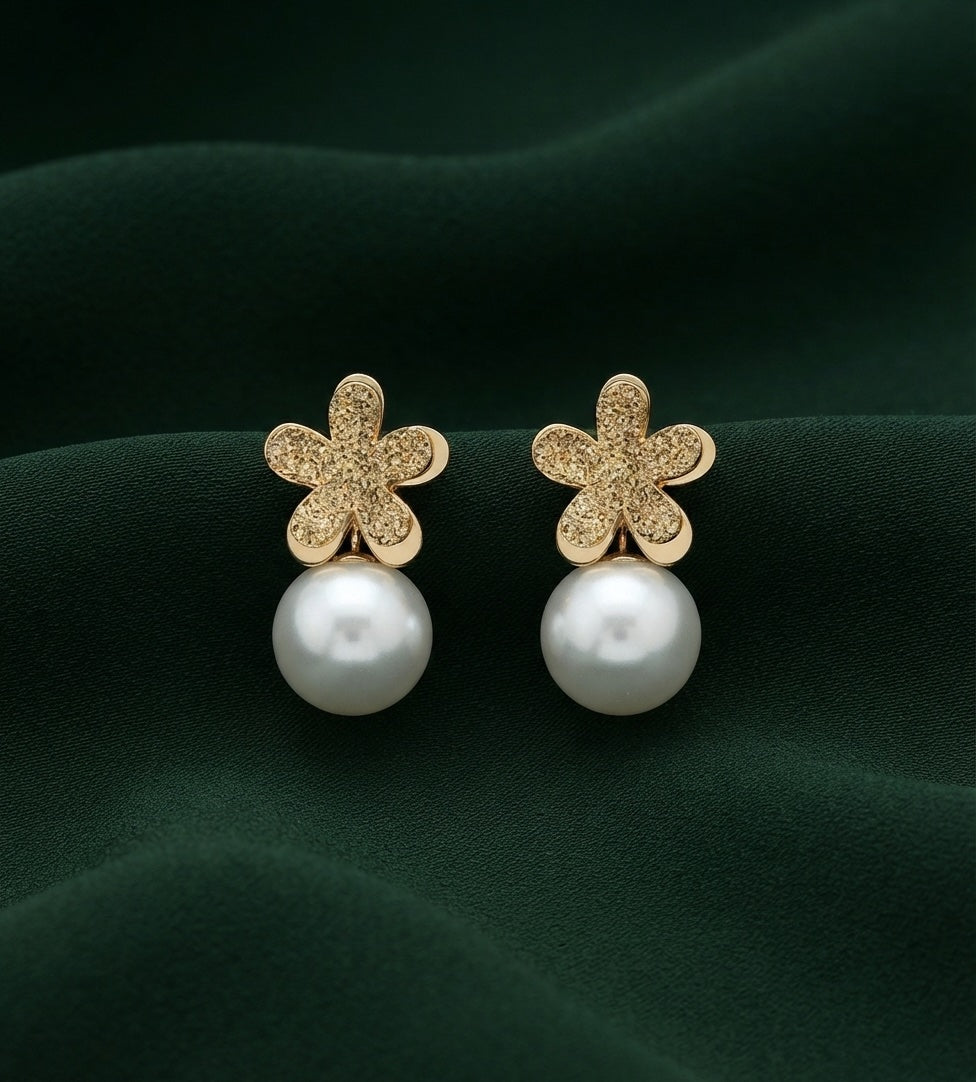 Gold Plated Stylish Fancy Drop Earrings