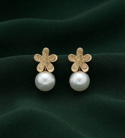 Gold Plated Stylish Fancy Drop Earrings