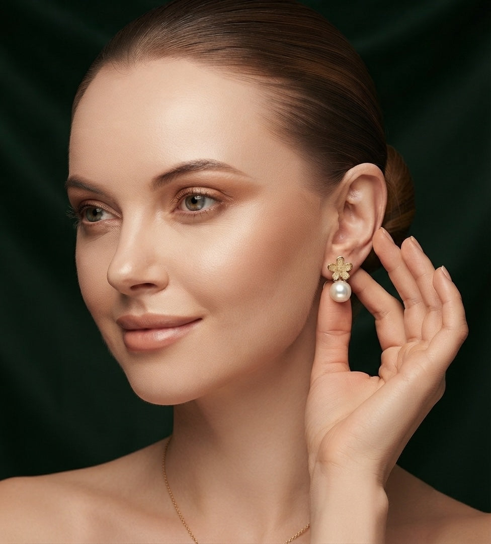 Gold Plated Stylish Fancy Drop Earrings