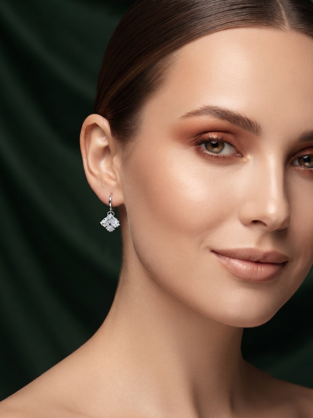 Silver Plated Dimond Fancy Drop Earrings