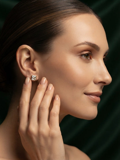 Silver Plated Dimond Fancy Mini Studs