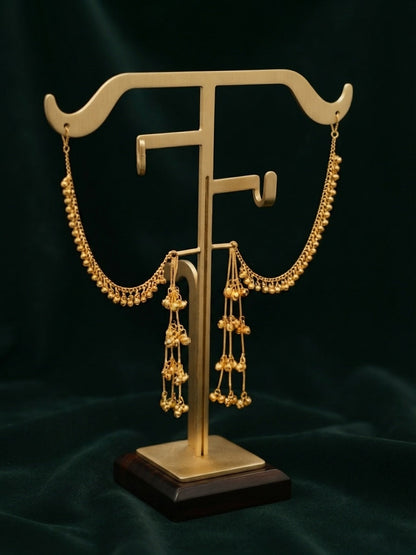 Gold Plated With Fancy Beaded Traditional Ear Chain
