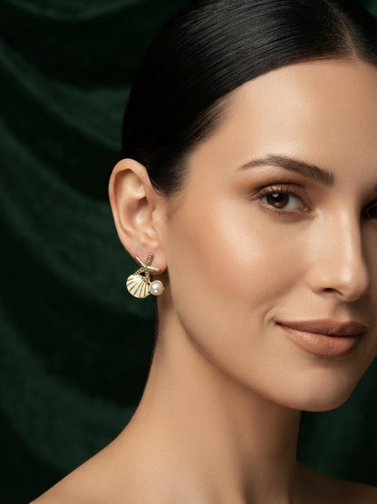 Gold Plated Stylish Korean Drop Earrings