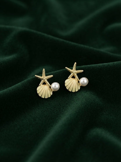 Gold Plated Stylish Korean Drop Earrings