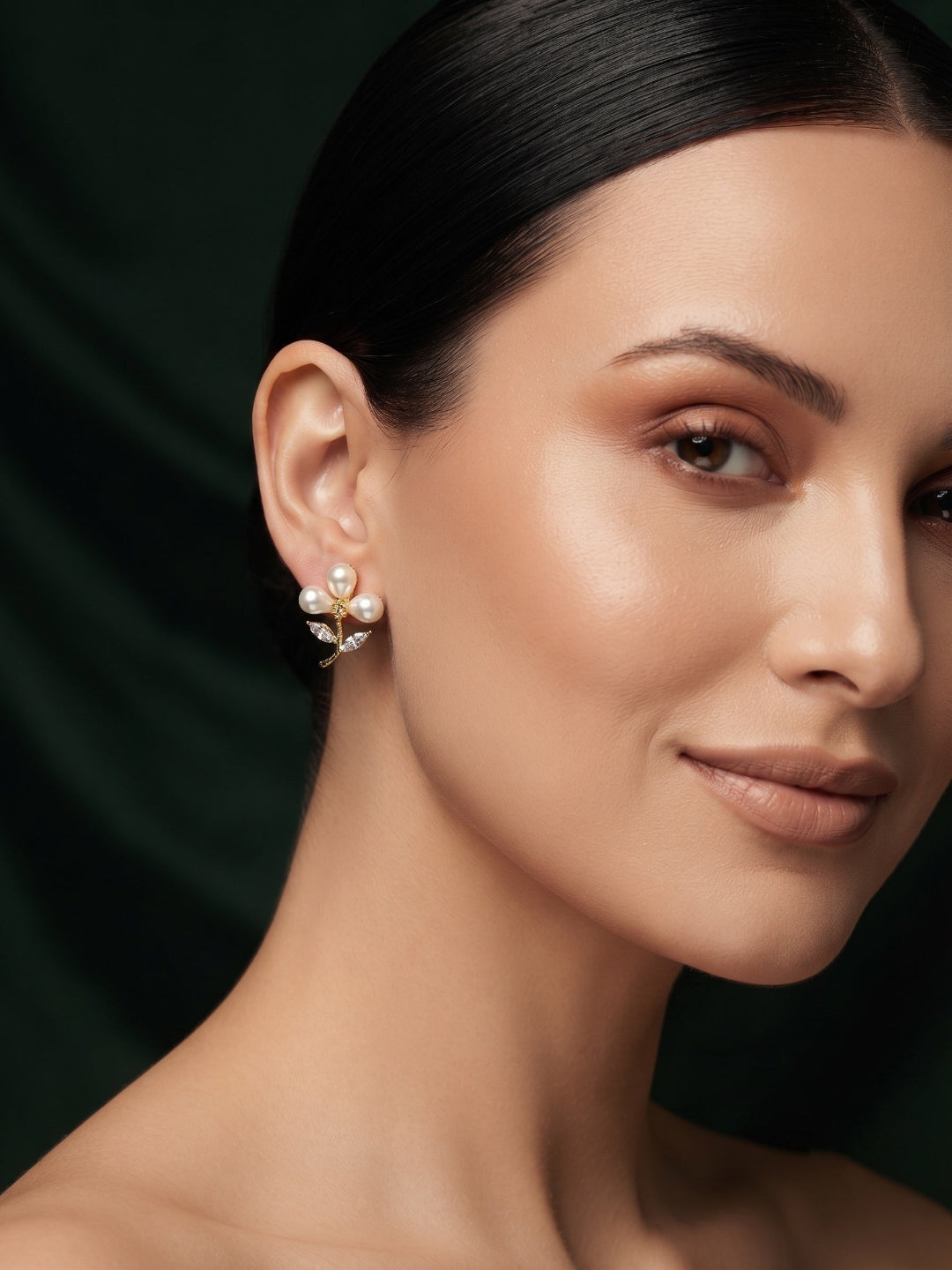 Gold Plated Stylish Flower Studs