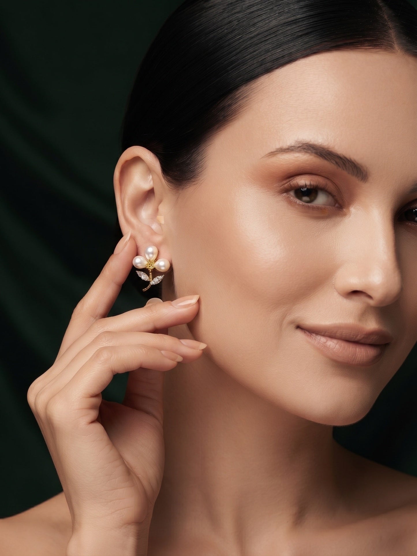 Gold Plated Stylish Flower Studs