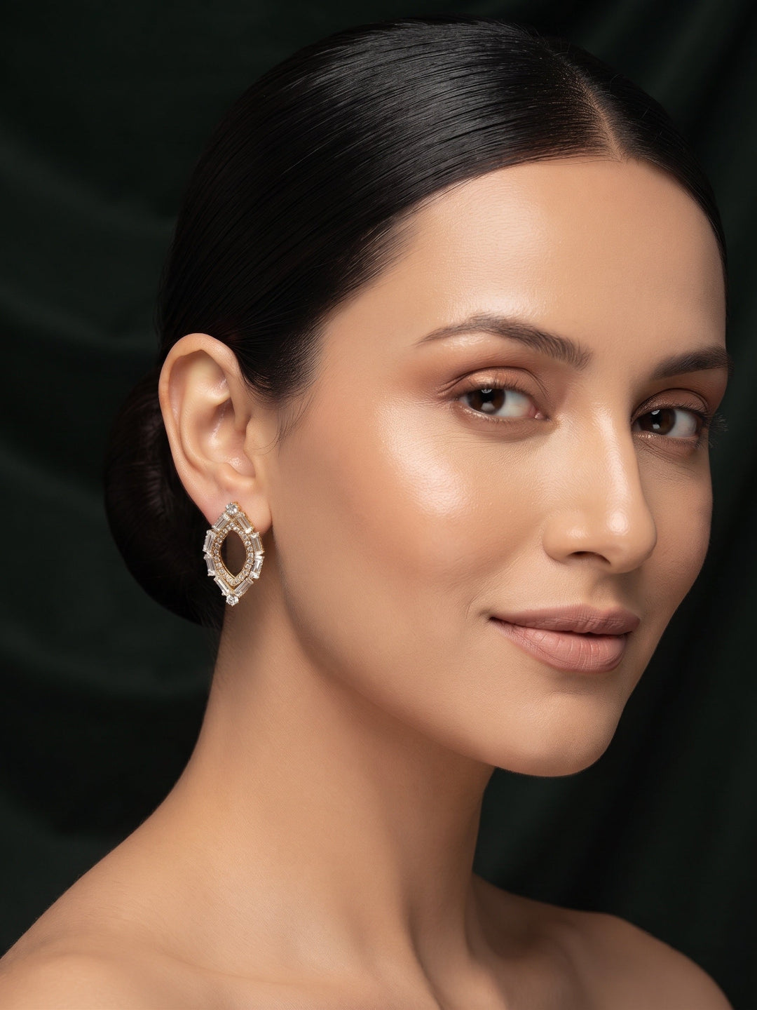 Gold Plated Stylish Fancy Earrings