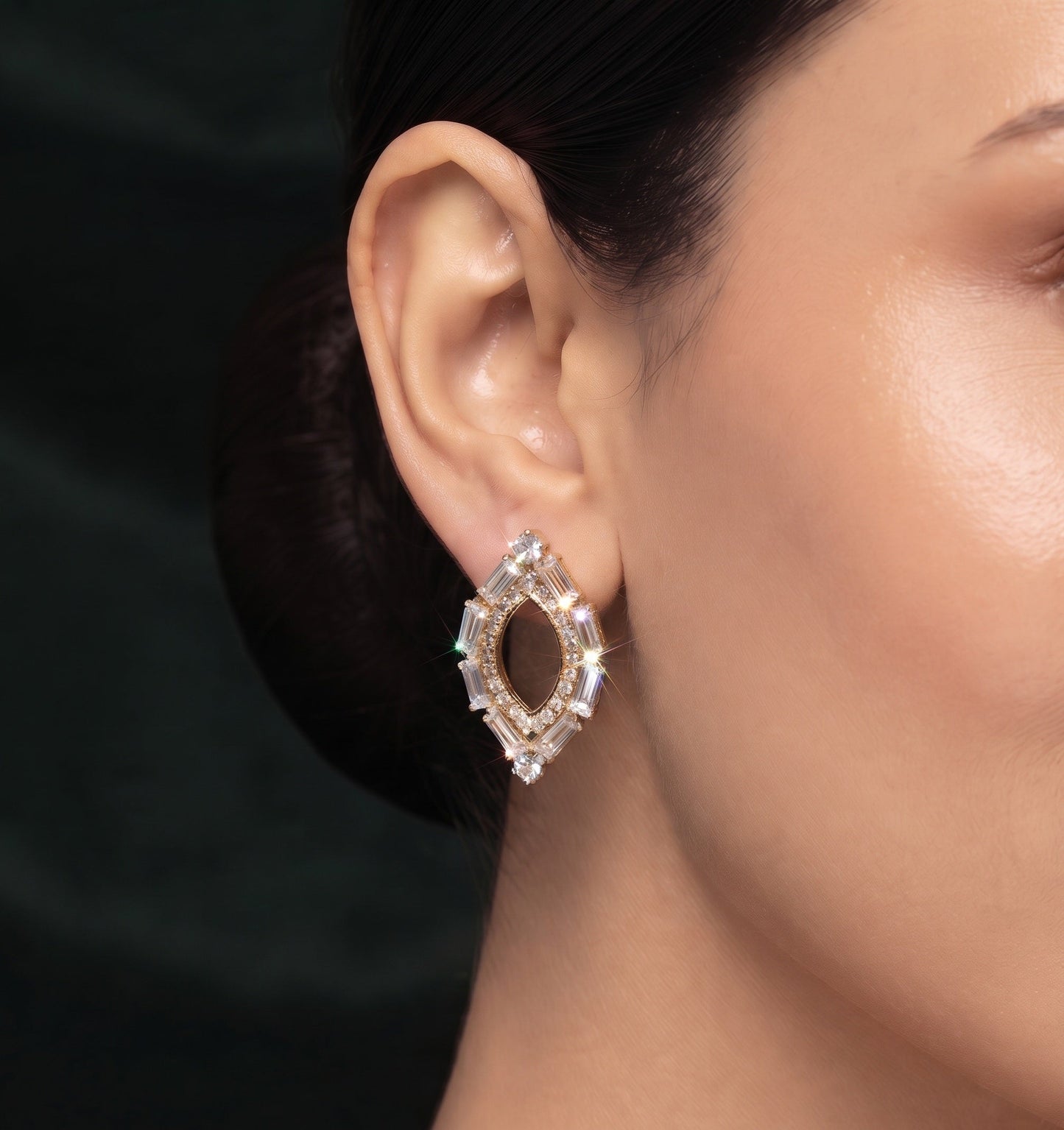 Gold Plated Stylish Fancy Earrings
