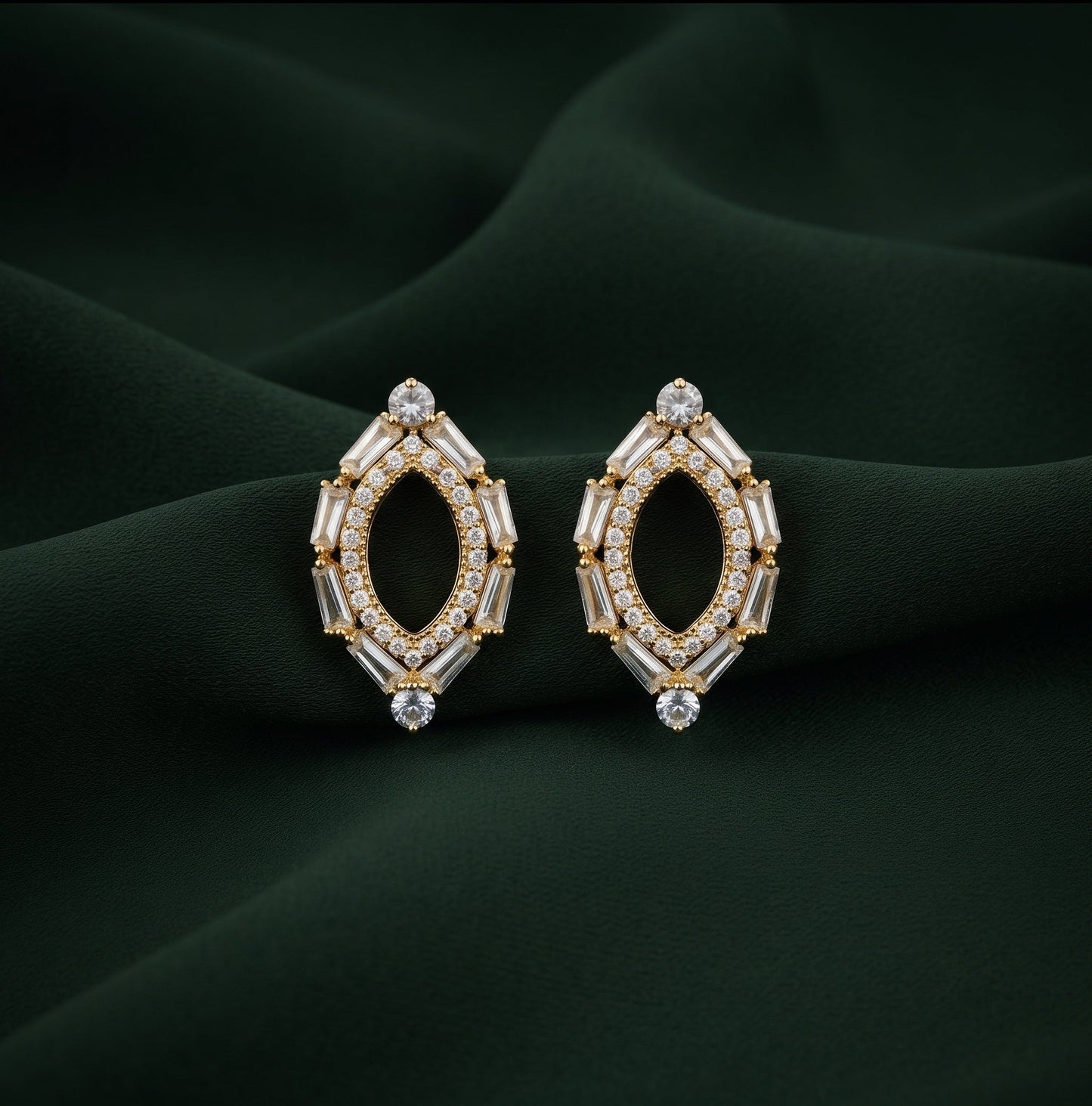 Gold Plated Stylish Fancy Earrings