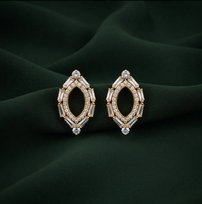 Gold Plated Stylish Fancy Earrings
