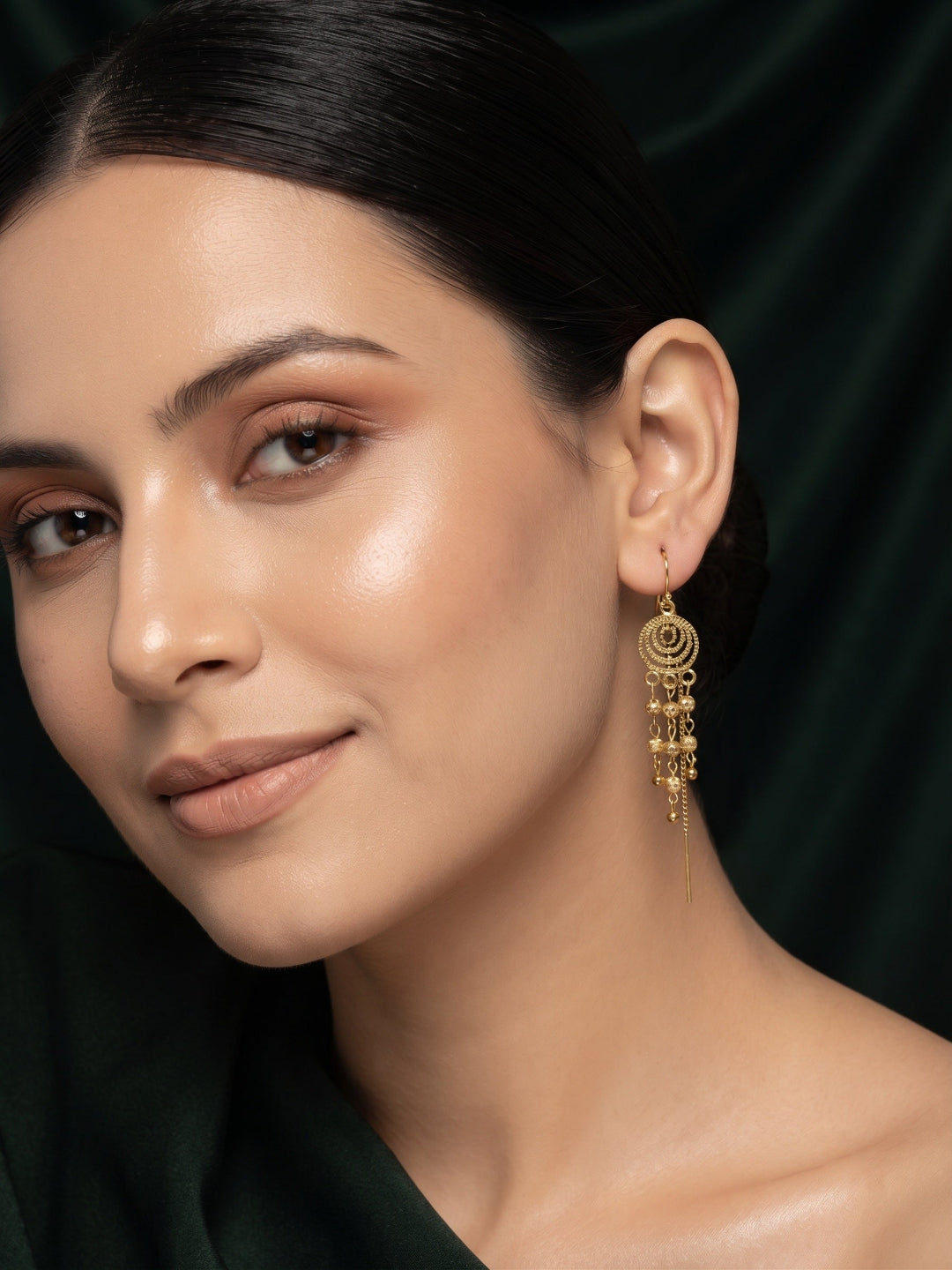 Gold Plated Stylish Fancy Tassels Earrings
