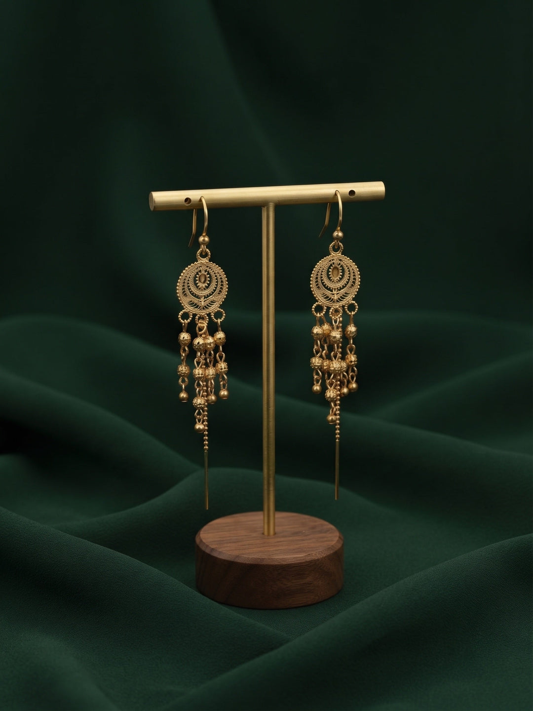Gold Plated Stylish Fancy Tassels Earrings