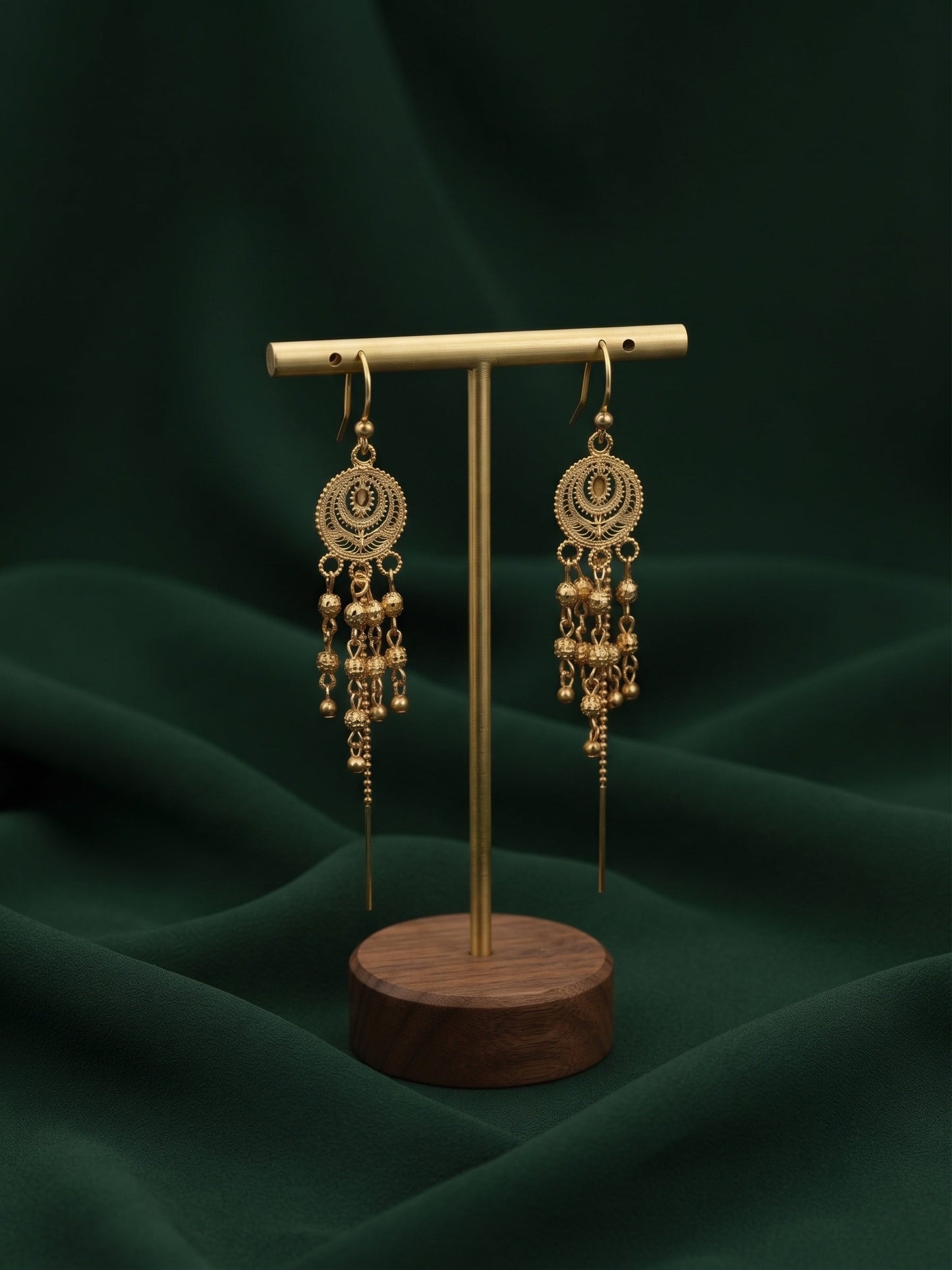 Gold Plated Stylish Fancy Tassels Earrings