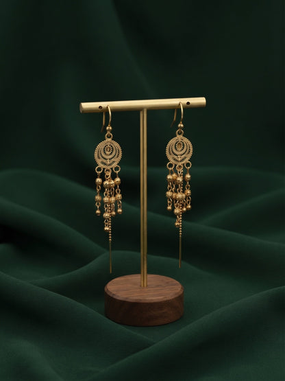 Gold Plated Stylish Fancy Tassels Earrings