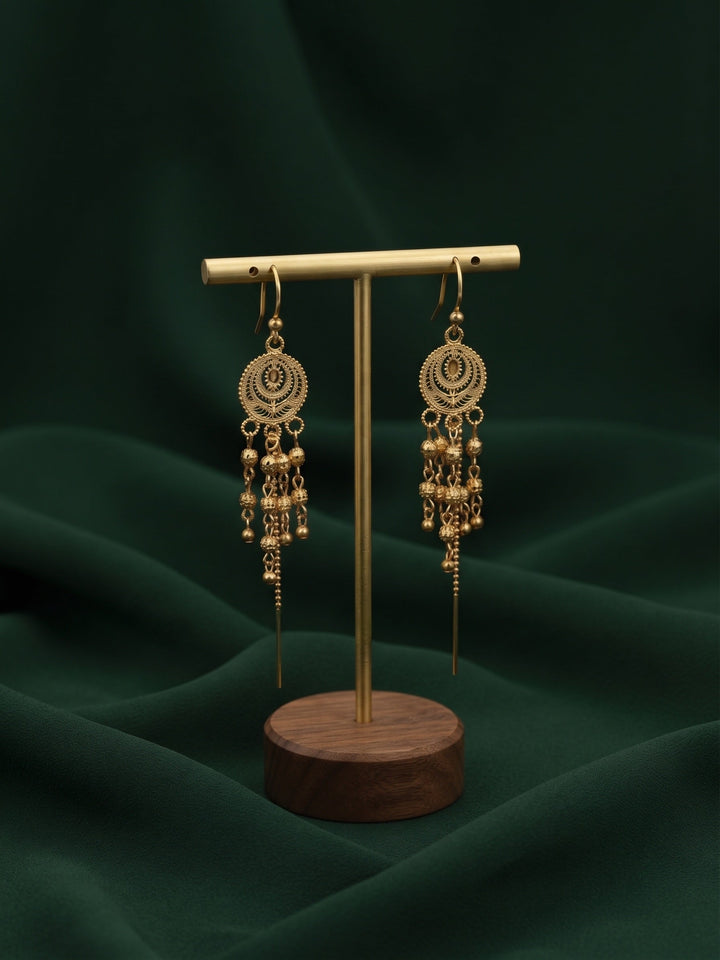 Gold Plated Stylish Fancy Tassels Earrings