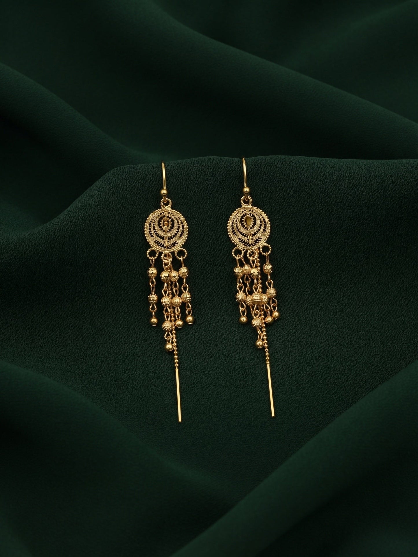Gold Plated Stylish Fancy Tassels Earrings
