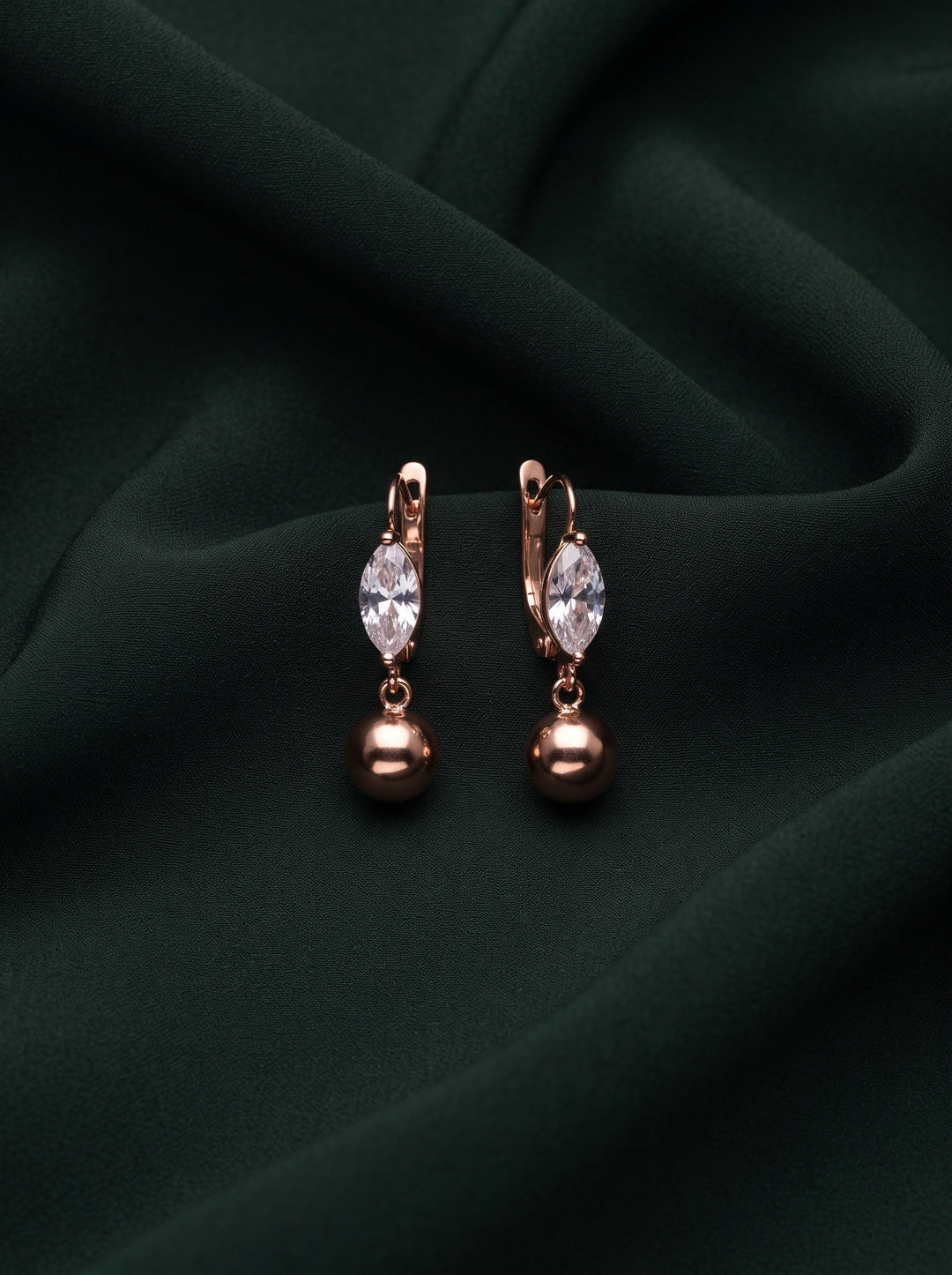 Rose Plated Fancy Drop Earrings
